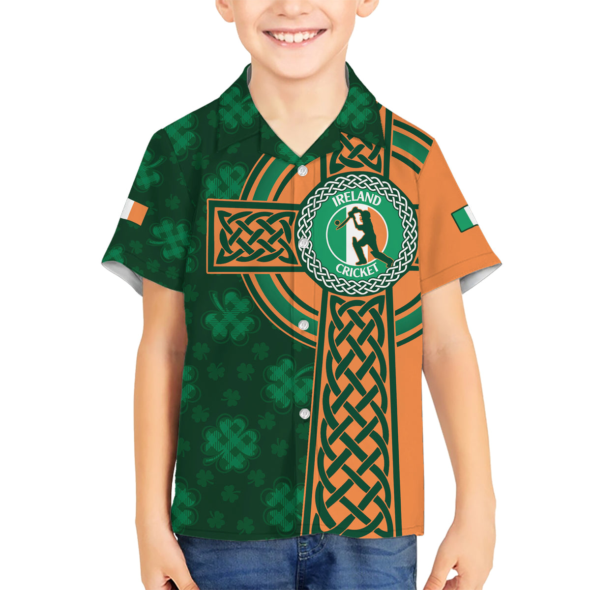 Custom Ireland Cricket Hawaiian Shirt 2024 Celtic Shamrock Go Champions - Wonder Print Shop