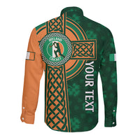 Custom Ireland Cricket Long Sleeve Button Shirt 2024 Celtic Shamrock Go Champions - Wonder Print Shop