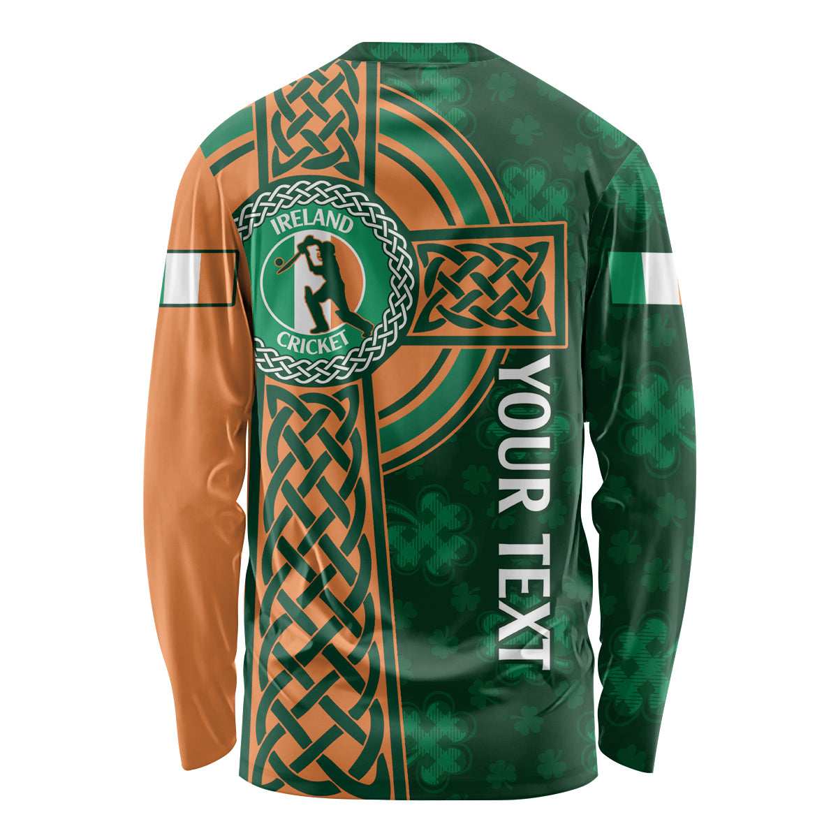 Custom Ireland Cricket Long Sleeve Shirt 2024 Celtic Shamrock Go Champions - Wonder Print Shop