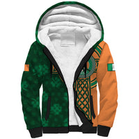 Custom Ireland Cricket Sherpa Hoodie 2024 Celtic Shamrock Go Champions - Wonder Print Shop