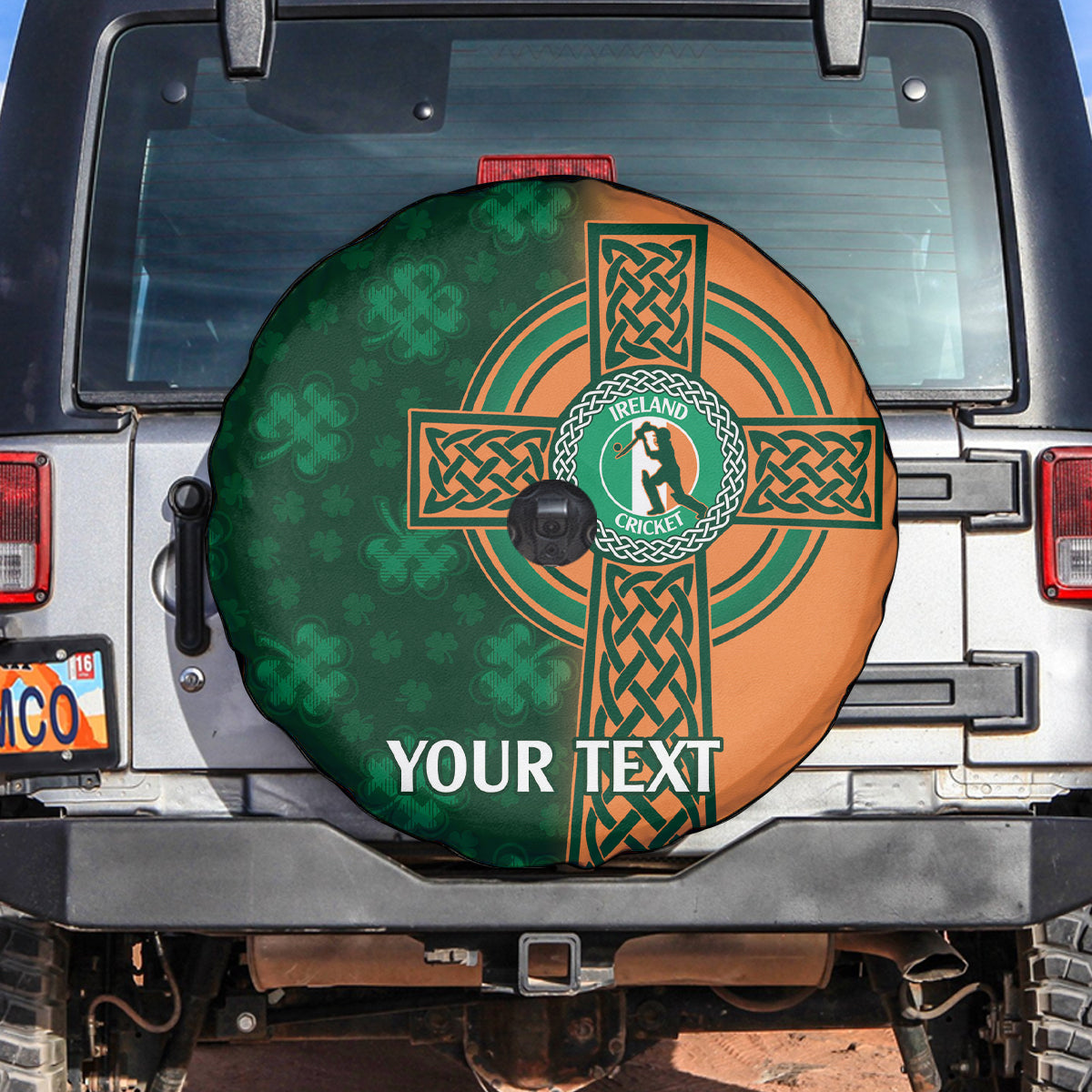 Custom Ireland Cricket Spare Tire Cover 2024 Celtic Shamrock Go Champions - Wonder Print Shop