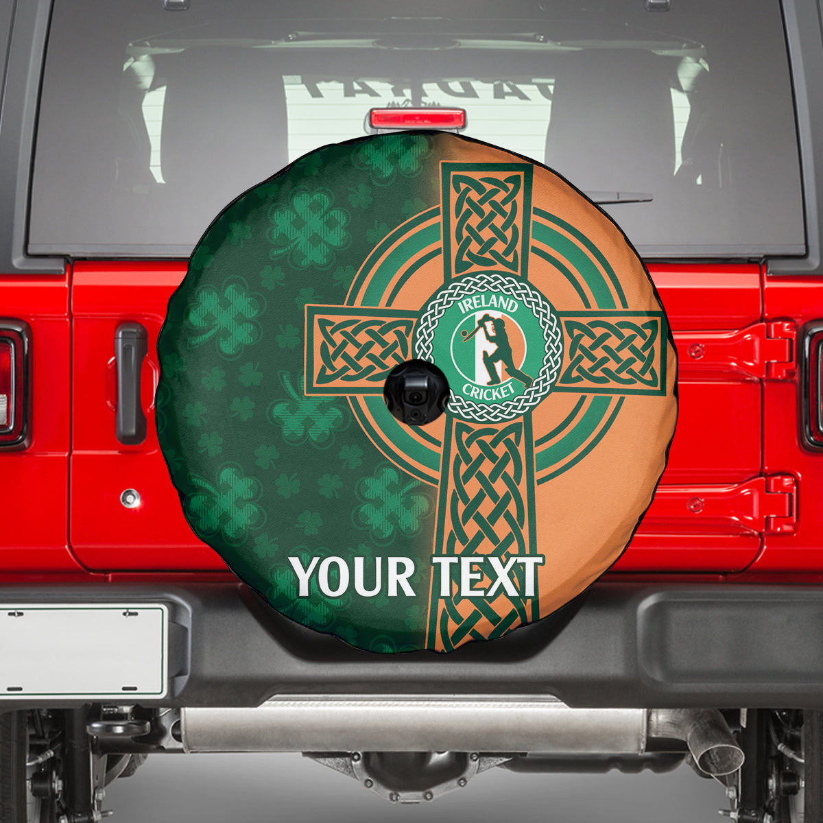Custom Ireland Cricket Spare Tire Cover 2024 Celtic Shamrock Go Champions - Wonder Print Shop