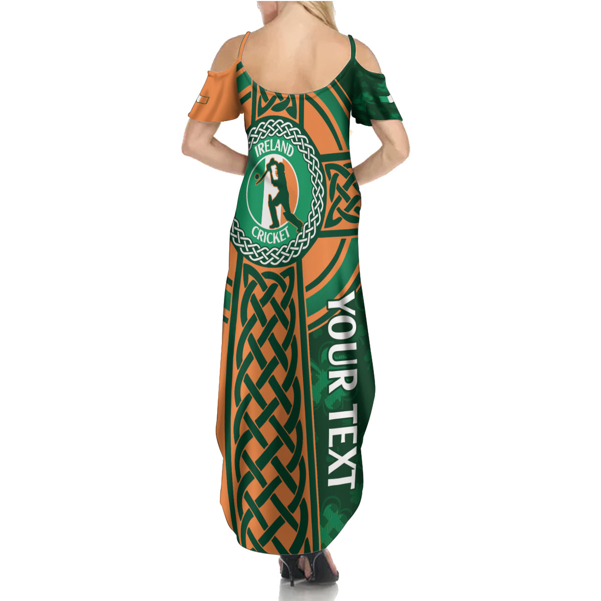 Custom Ireland Cricket Summer Maxi Dress 2024 Celtic Shamrock Go Champions - Wonder Print Shop