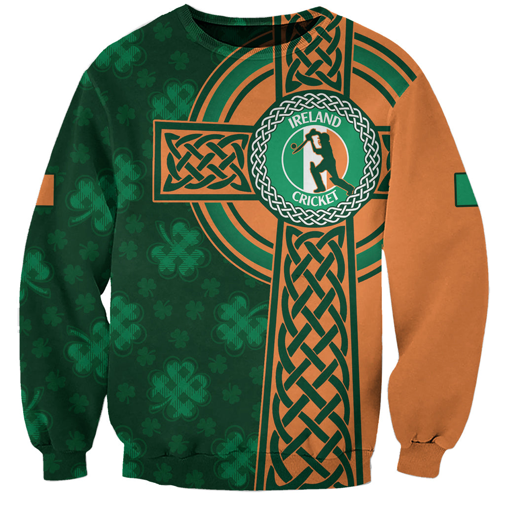 Custom Ireland Cricket Sweatshirt 2024 Celtic Shamrock Go Champions - Wonder Print Shop