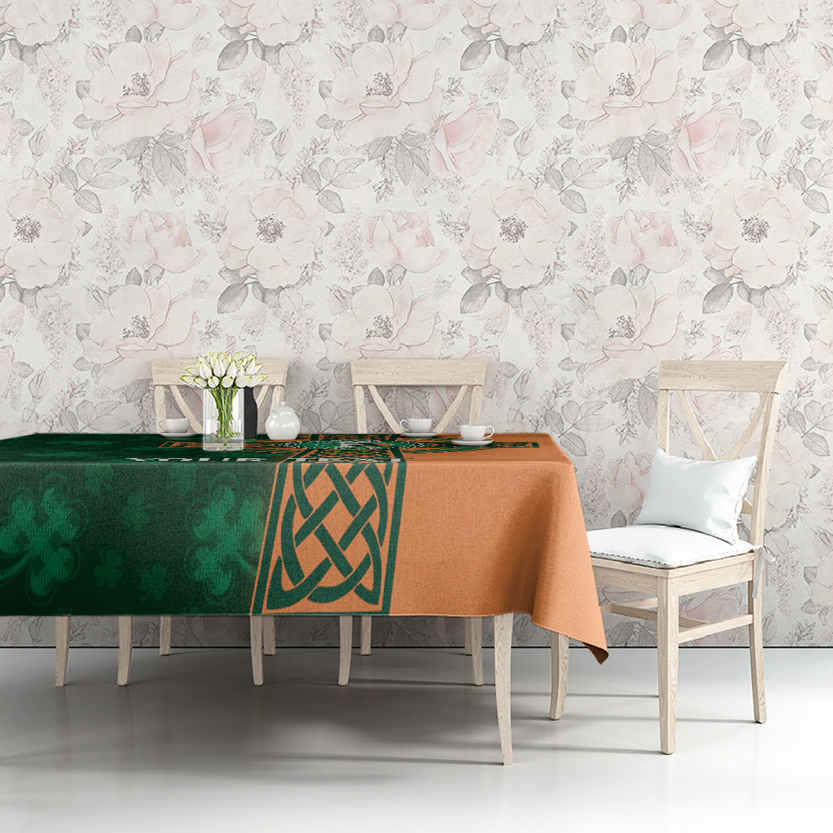 Custom Ireland Cricket Tablecloth 2024 Celtic Shamrock Go Champions - Wonder Print Shop