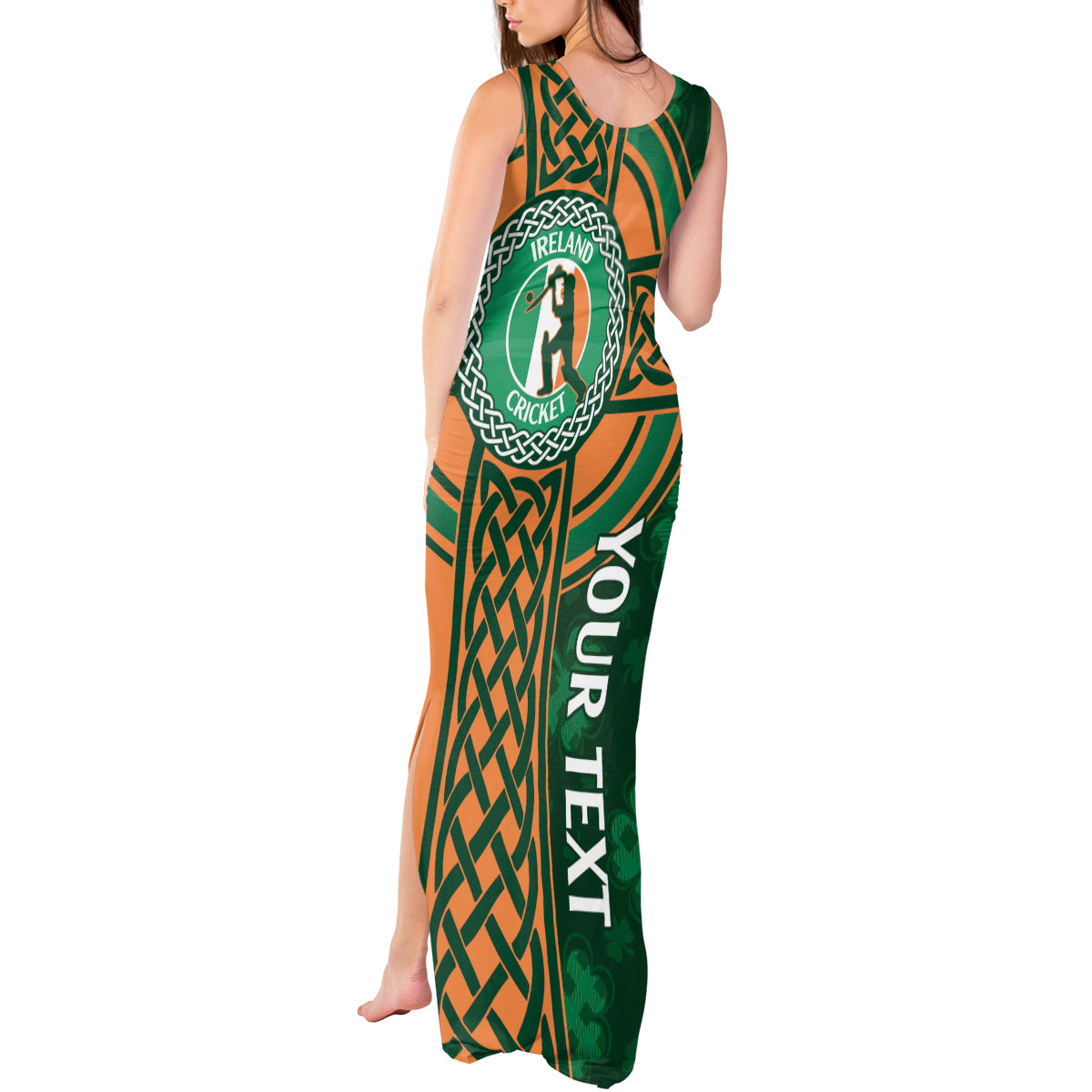 Custom Ireland Cricket Tank Maxi Dress 2024 Celtic Shamrock Go Champions - Wonder Print Shop