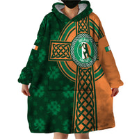 Custom Ireland Cricket Wearable Blanket Hoodie 2024 Celtic Shamrock Go Champions - Wonder Print Shop