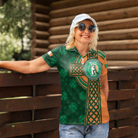 Custom Ireland Cricket Women Polo Shirt 2024 Celtic Shamrock Go Champions - Wonder Print Shop