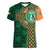 Custom Ireland Cricket Women V-Neck T-Shirt 2024 Celtic Shamrock Go Champions - Wonder Print Shop