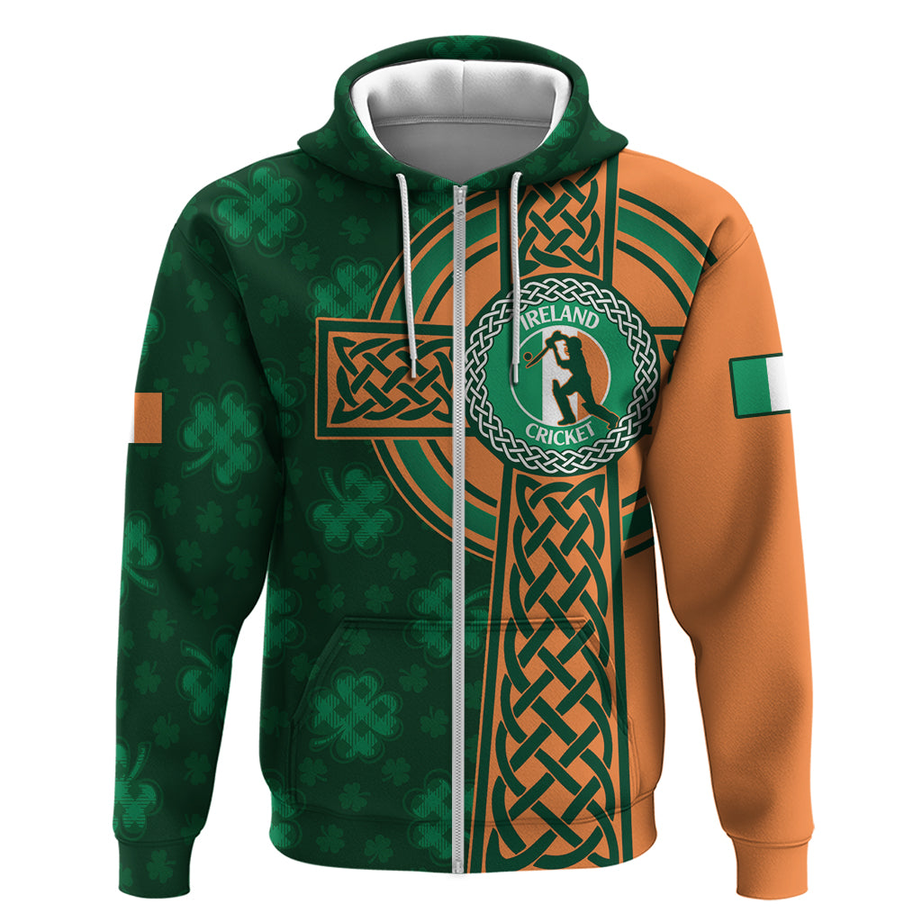 Custom Ireland Cricket Zip Hoodie 2024 Celtic Shamrock Go Champions