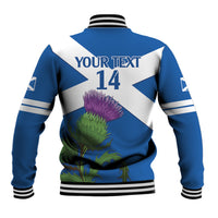 Custom Scotland Cricket Baseball Jacket 2024 Scottish Thistle Flag Style - Wonder Print Shop