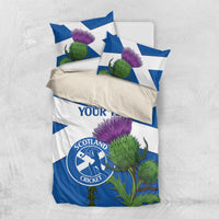 Custom Scotland Cricket Bedding Set 2024 Scottish Thistle Flag Style - Wonder Print Shop