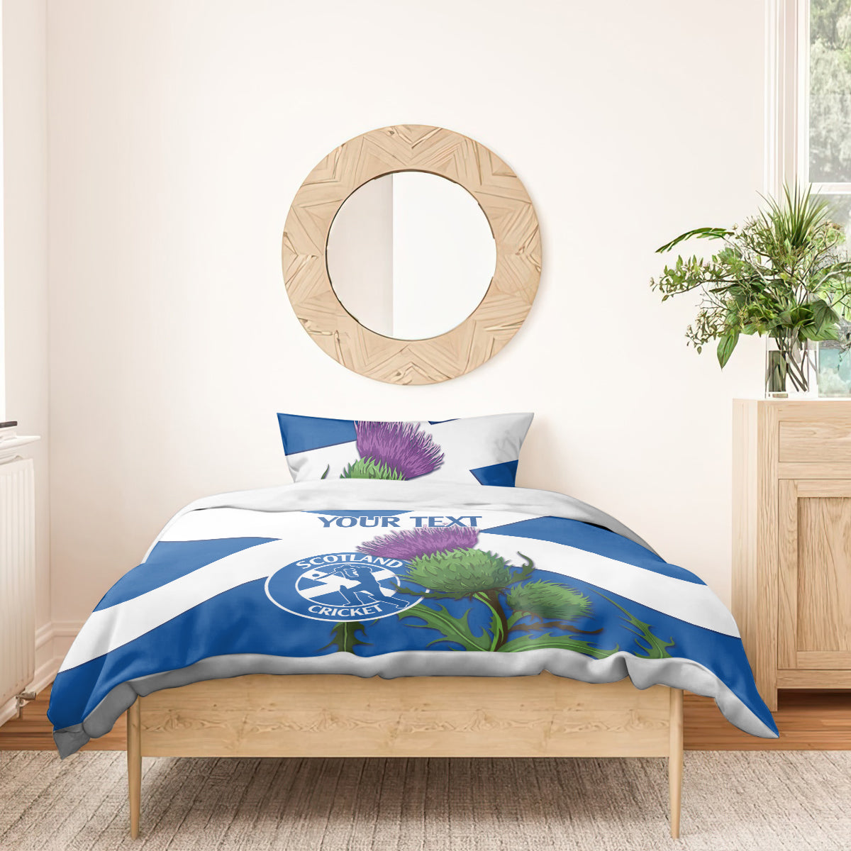 Custom Scotland Cricket Bedding Set 2024 Scottish Thistle Flag Style - Wonder Print Shop