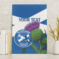 Custom Scotland Cricket Canvas Wall Art 2024 Scottish Thistle Flag Style - Wonder Print Shop
