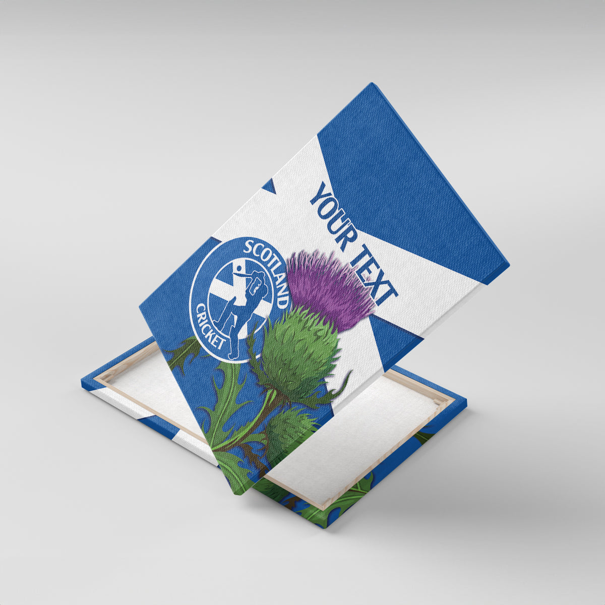 Custom Scotland Cricket Canvas Wall Art 2024 Scottish Thistle Flag Style - Wonder Print Shop