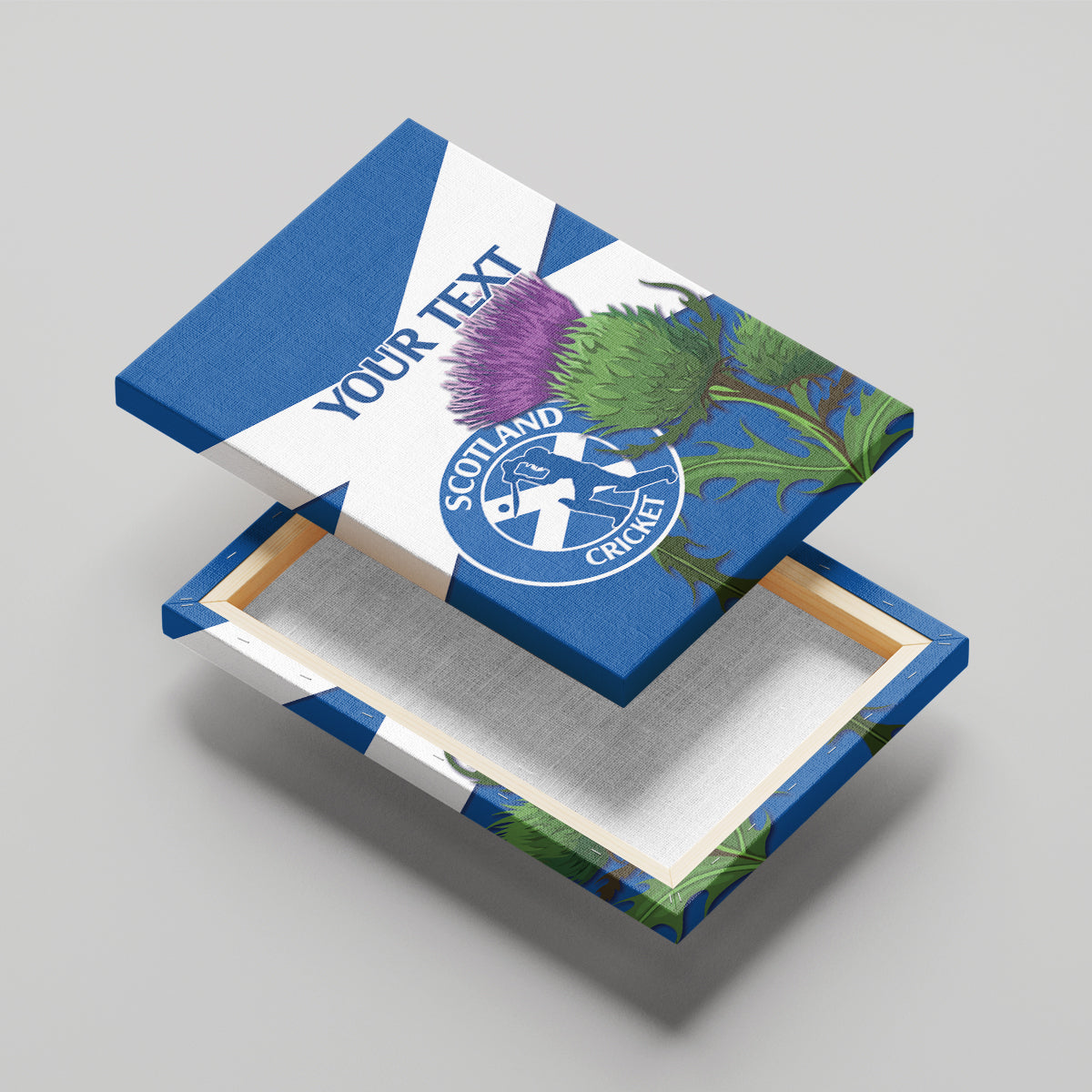 Custom Scotland Cricket Canvas Wall Art 2024 Scottish Thistle Flag Style - Wonder Print Shop