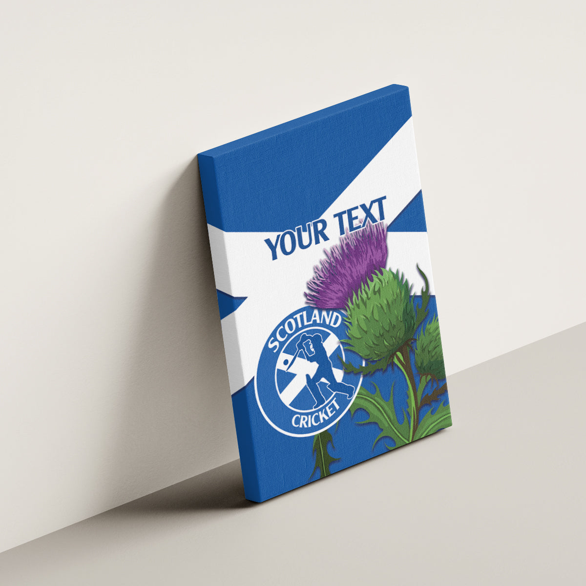 Custom Scotland Cricket Canvas Wall Art 2024 Scottish Thistle Flag Style - Wonder Print Shop