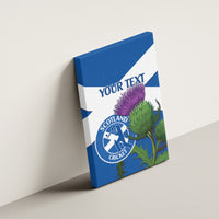 Custom Scotland Cricket Canvas Wall Art 2024 Scottish Thistle Flag Style - Wonder Print Shop