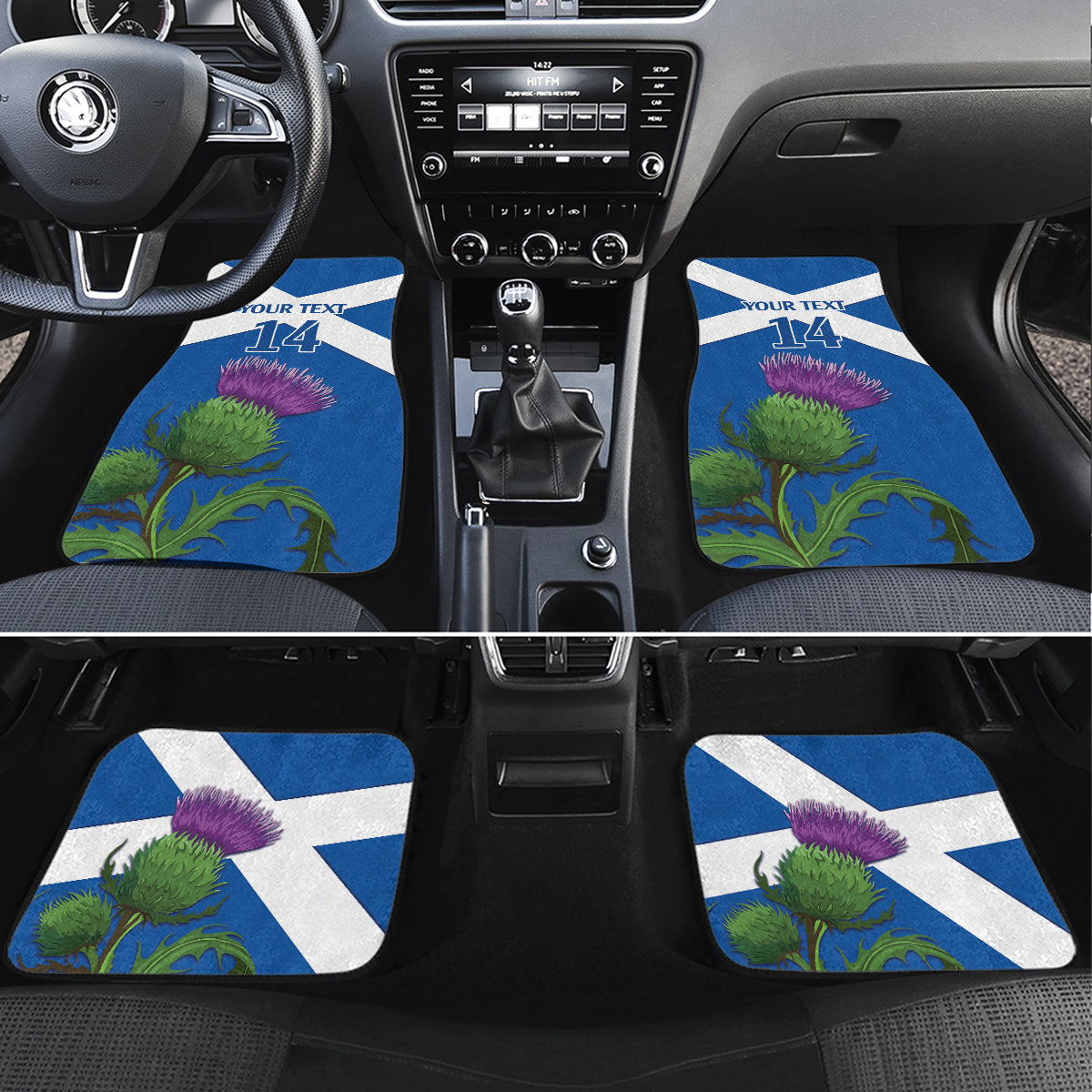 Custom Scotland Cricket Car Mats 2024 Scottish Thistle Flag Style - Wonder Print Shop