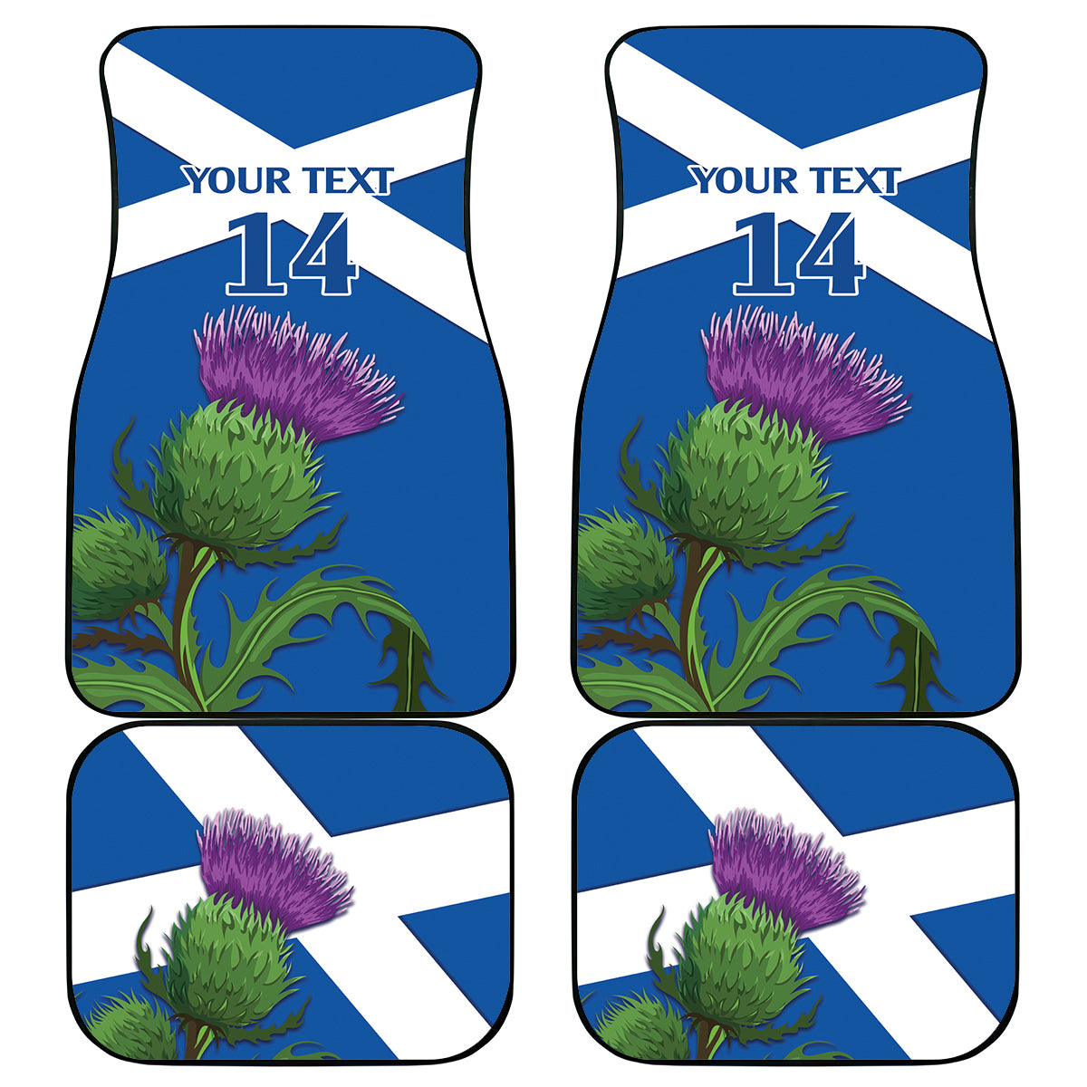 Custom Scotland Cricket Car Mats 2024 Scottish Thistle Flag Style - Wonder Print Shop
