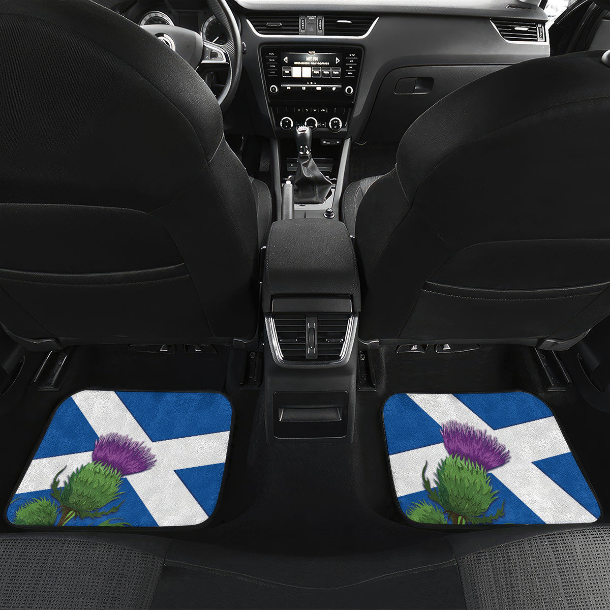 Custom Scotland Cricket Car Mats 2024 Scottish Thistle Flag Style - Wonder Print Shop