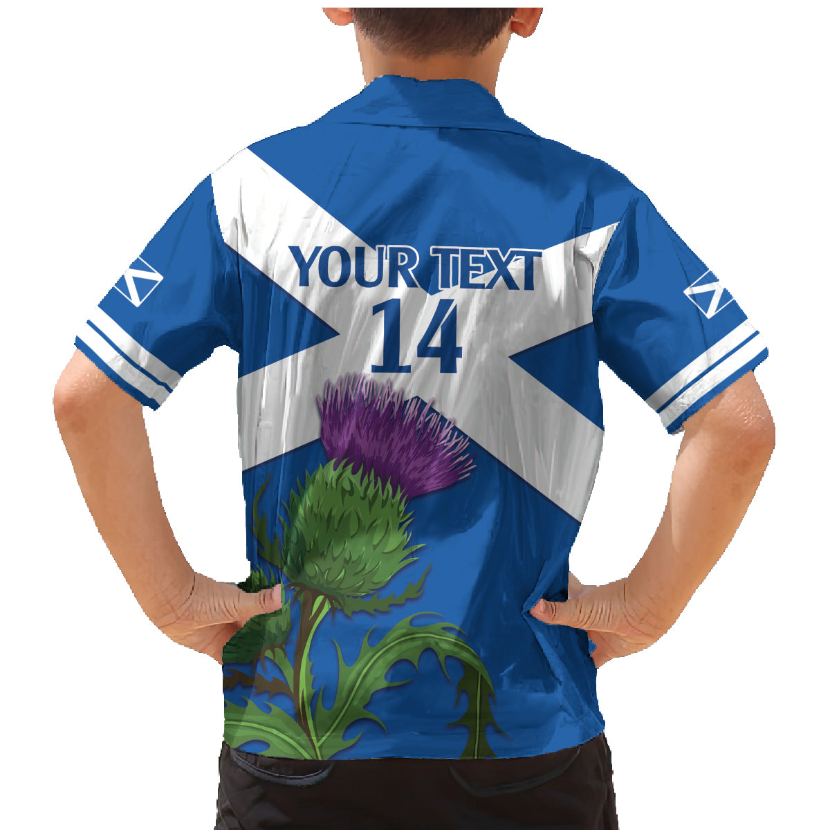 Custom Scotland Cricket Family Matching Mermaid Dress and Hawaiian Shirt 2024 Scottish Thistle Flag Style - Wonder Print Shop