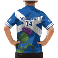 Custom Scotland Cricket Family Matching Mermaid Dress and Hawaiian Shirt 2024 Scottish Thistle Flag Style - Wonder Print Shop