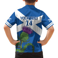 Custom Scotland Cricket Family Matching Off The Shoulder Long Sleeve Dress and Hawaiian Shirt 2024 Scottish Thistle Flag Style - Wonder Print Shop