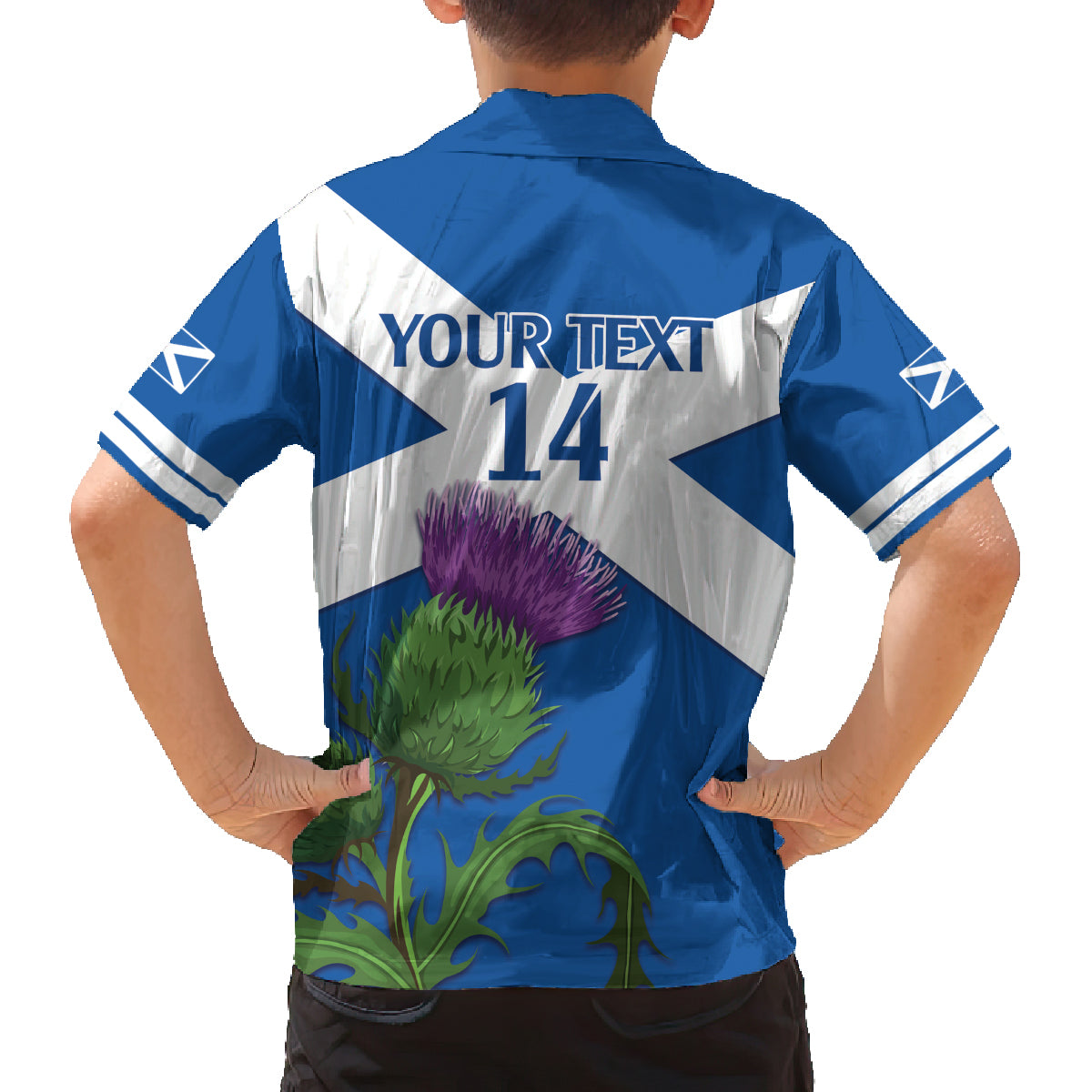 Custom Scotland Cricket Family Matching Off Shoulder Maxi Dress and Hawaiian Shirt 2024 Scottish Thistle Flag Style - Wonder Print Shop
