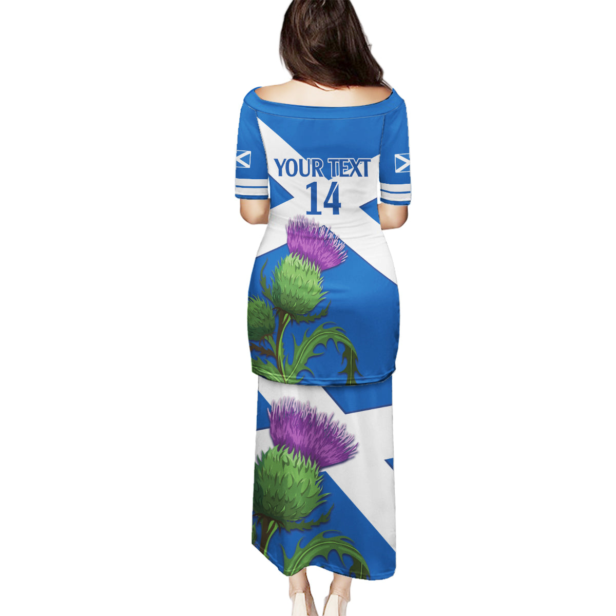 Custom Scotland Cricket Family Matching Puletasi and Hawaiian Shirt 2024 Scottish Thistle Flag Style - Wonder Print Shop