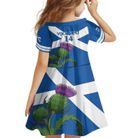 Custom Scotland Cricket Family Matching Short Sleeve Bodycon Dress and Hawaiian Shirt 2024 Scottish Thistle Flag Style - Wonder Print Shop