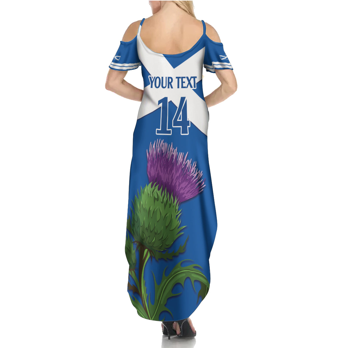 Custom Scotland Cricket Family Matching Summer Maxi Dress and Hawaiian Shirt 2024 Scottish Thistle Flag Style - Wonder Print Shop