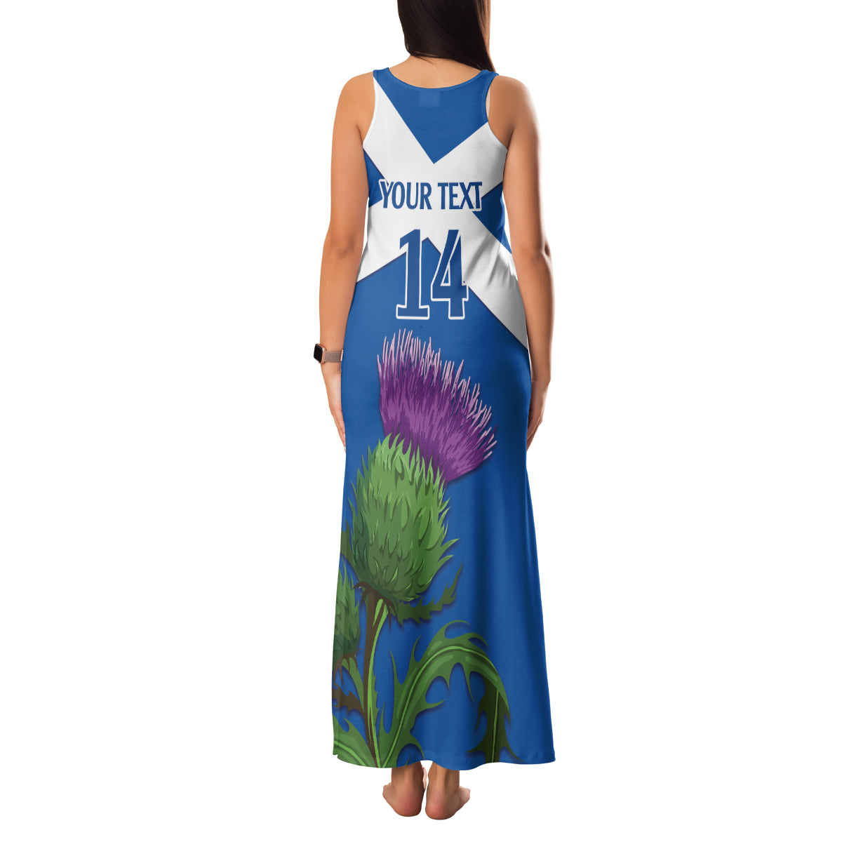 Custom Scotland Cricket Family Matching Tank Maxi Dress and Hawaiian Shirt 2024 Scottish Thistle Flag Style - Wonder Print Shop