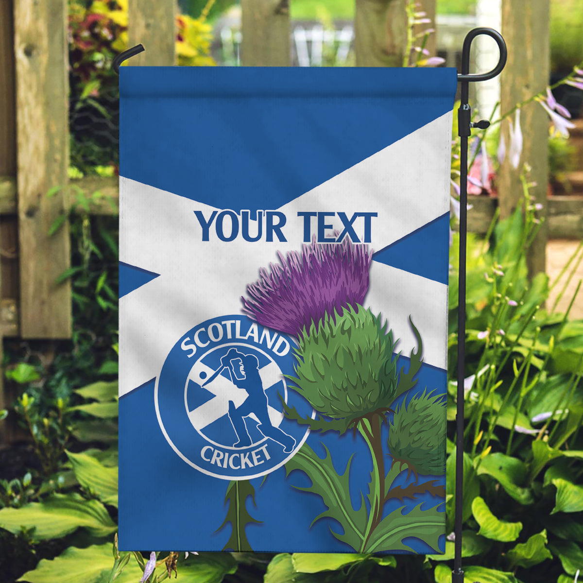 Custom Scotland Cricket Garden Flag 2024 Scottish Thistle Flag Style - Wonder Print Shop