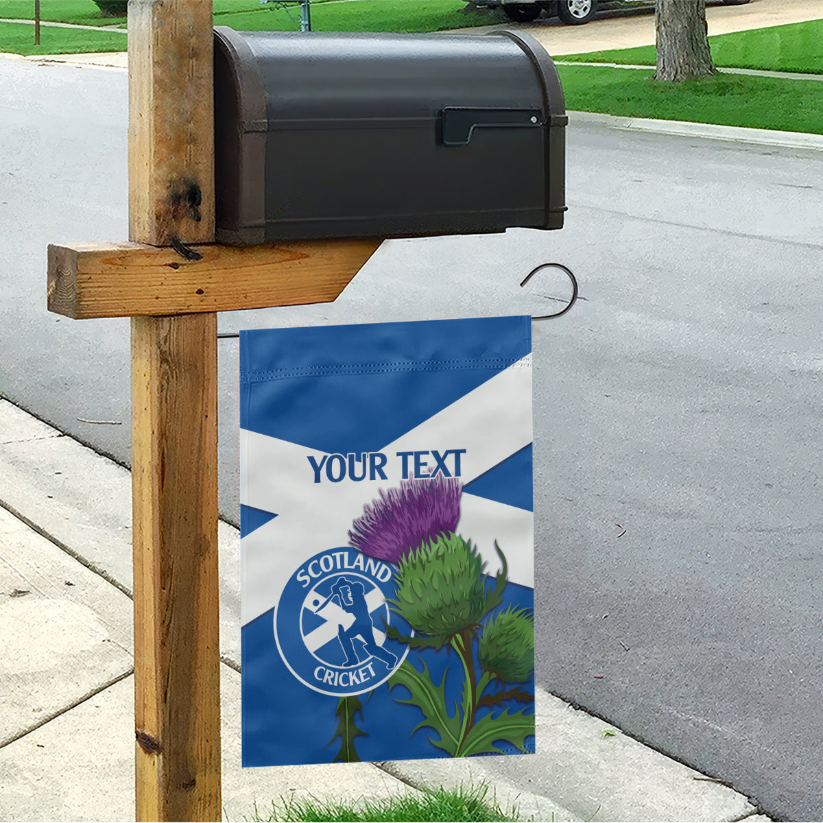 Custom Scotland Cricket Garden Flag 2024 Scottish Thistle Flag Style - Wonder Print Shop