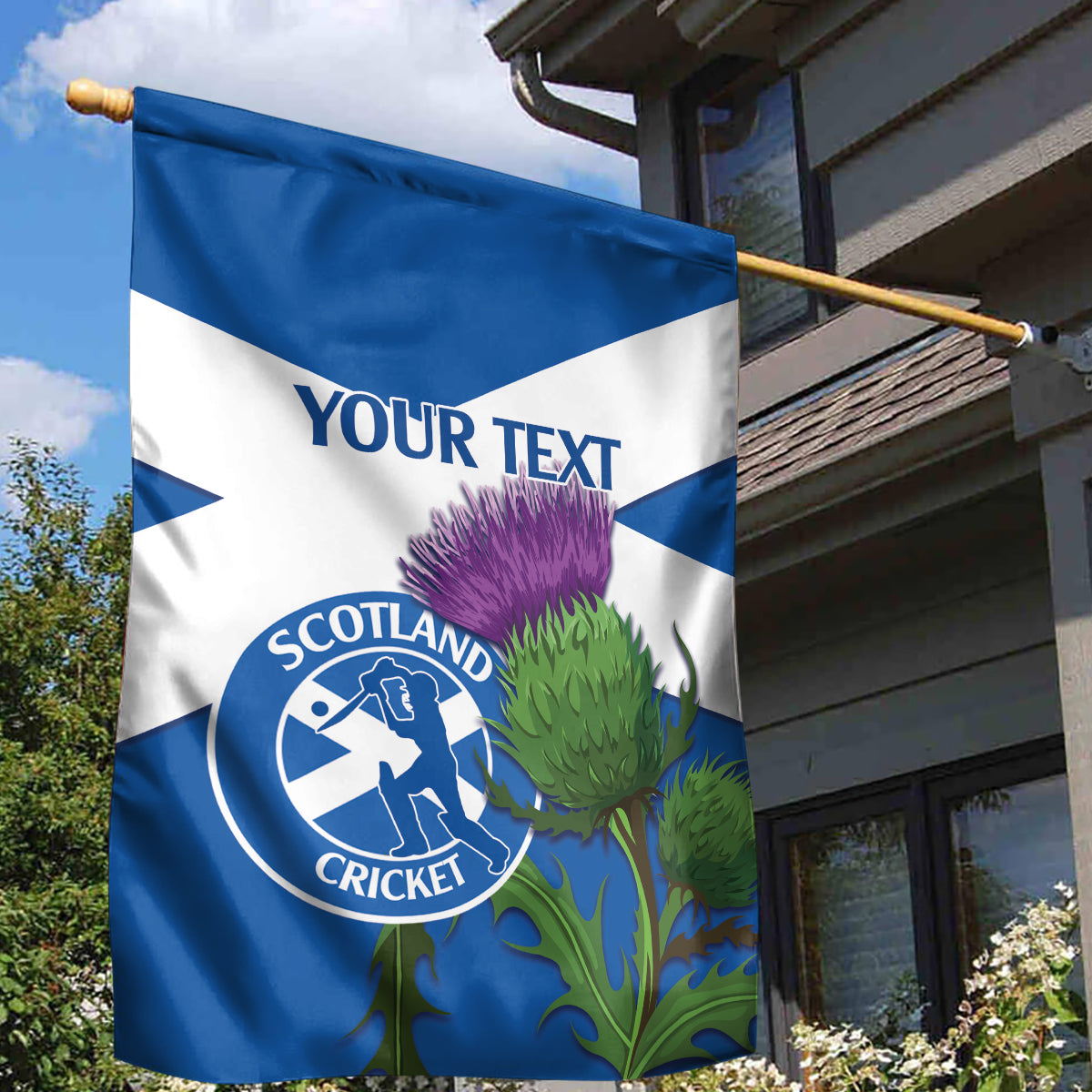 Custom Scotland Cricket Garden Flag 2024 Scottish Thistle Flag Style - Wonder Print Shop