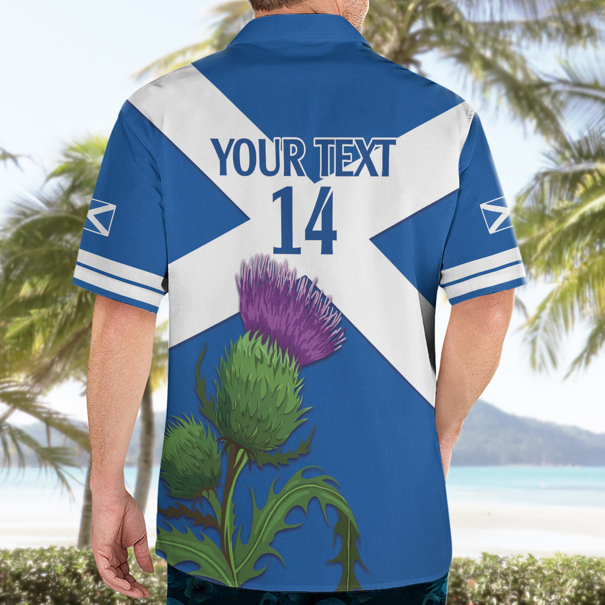 Custom Scotland Cricket Hawaiian Shirt 2024 Scottish Thistle Flag Style - Wonder Print Shop