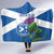 Custom Scotland Cricket Hooded Blanket 2024 Scottish Thistle Flag Style