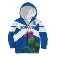Custom Scotland Cricket Kid Hoodie 2024 Scottish Thistle Flag Style - Wonder Print Shop