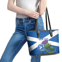 Custom Scotland Cricket Leather Tote Bag 2024 Scottish Thistle Flag Style - Wonder Print Shop