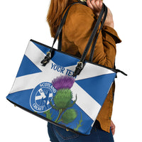 Custom Scotland Cricket Leather Tote Bag 2024 Scottish Thistle Flag Style - Wonder Print Shop