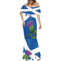 Custom Scotland Cricket Mermaid Dress 2024 Scottish Thistle Flag Style - Wonder Print Shop