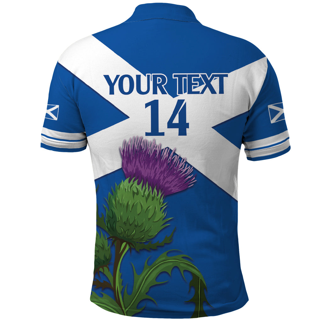 Custom Scotland Cricket Polo Shirt 2024 Scottish Thistle Flag Style - Wonder Print Shop