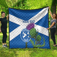 Custom Scotland Cricket Quilt 2024 Scottish Thistle Flag Style - Wonder Print Shop