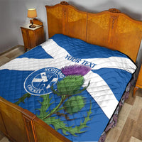 Custom Scotland Cricket Quilt 2024 Scottish Thistle Flag Style - Wonder Print Shop