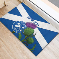 Custom Scotland Cricket Rubber Doormat 2024 Scottish Thistle Flag Style - Wonder Print Shop