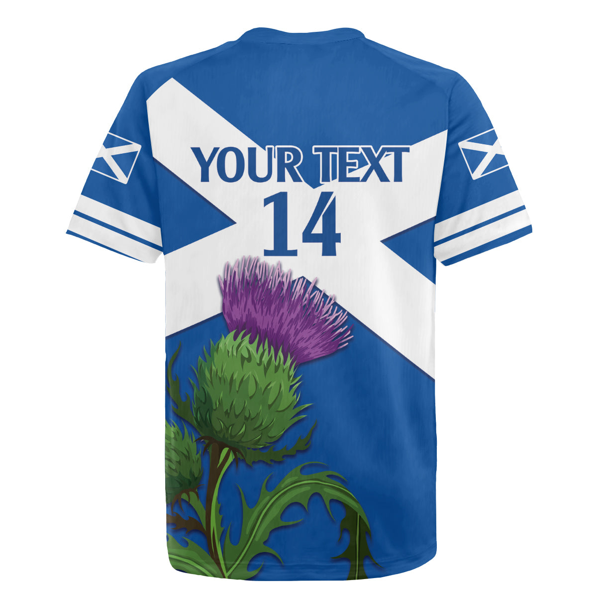 Custom Scotland Cricket Rugby Jersey 2024 Scottish Thistle Flag Style - Wonder Print Shop