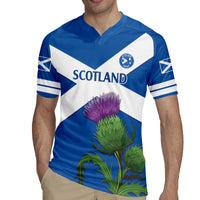 Custom Scotland Cricket Rugby Jersey 2024 Scottish Thistle Flag Style - Wonder Print Shop