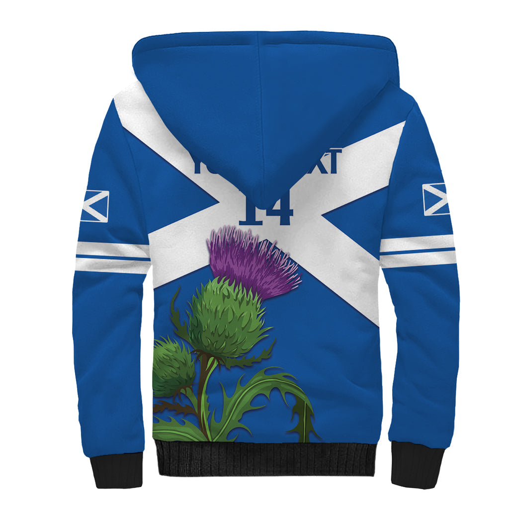 Custom Scotland Cricket Sherpa Hoodie 2024 Scottish Thistle Flag Style - Wonder Print Shop