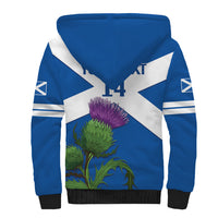 Custom Scotland Cricket Sherpa Hoodie 2024 Scottish Thistle Flag Style - Wonder Print Shop